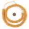 The Bead Chest Ashanti Fair Trade Glass Saucer Beads - African Tribal Ethnic Disk Rondelle Spacers (Amber)